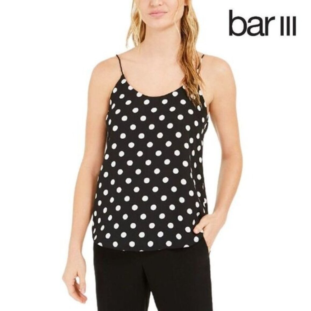Bar III‎ Women's Polka Dot Print Scoop Neck Camisole Cami Top